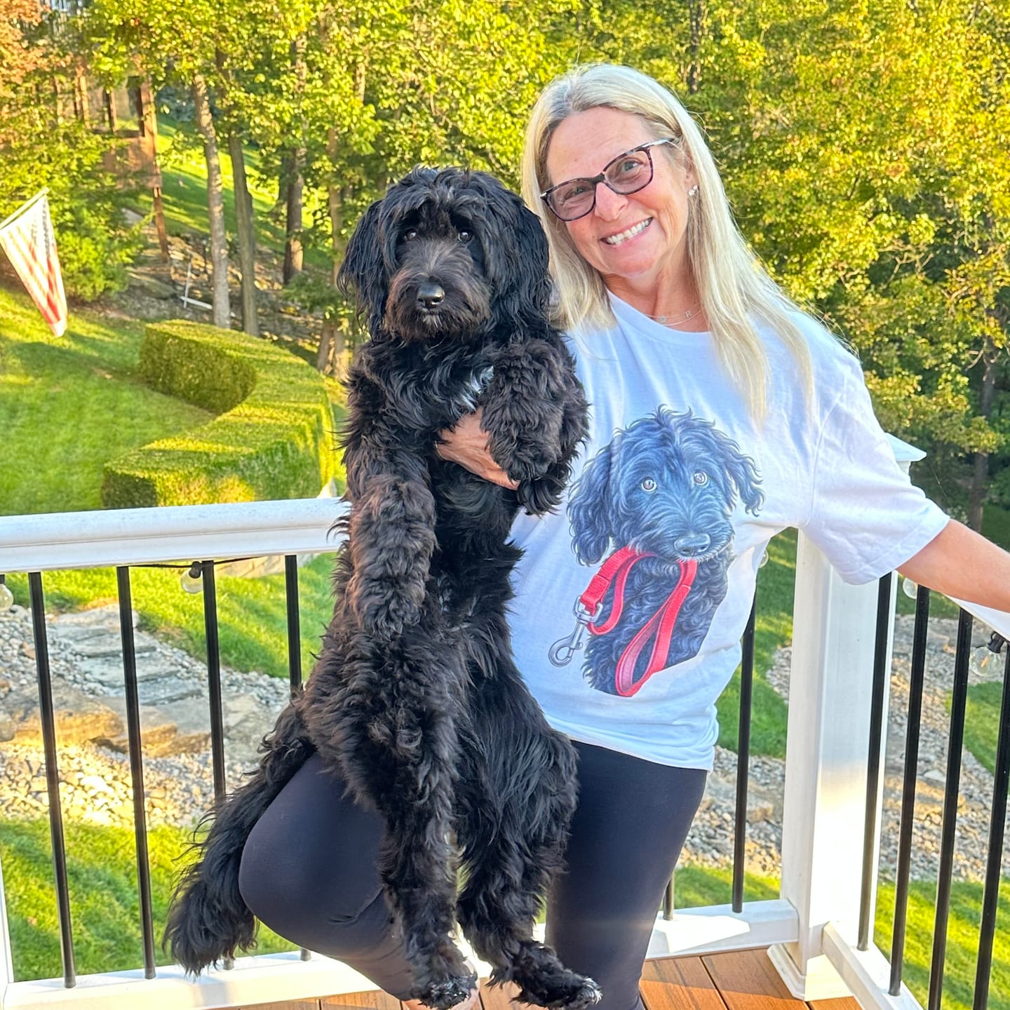 Customer photo review of Personalized Walk Doodle T-Shirt
