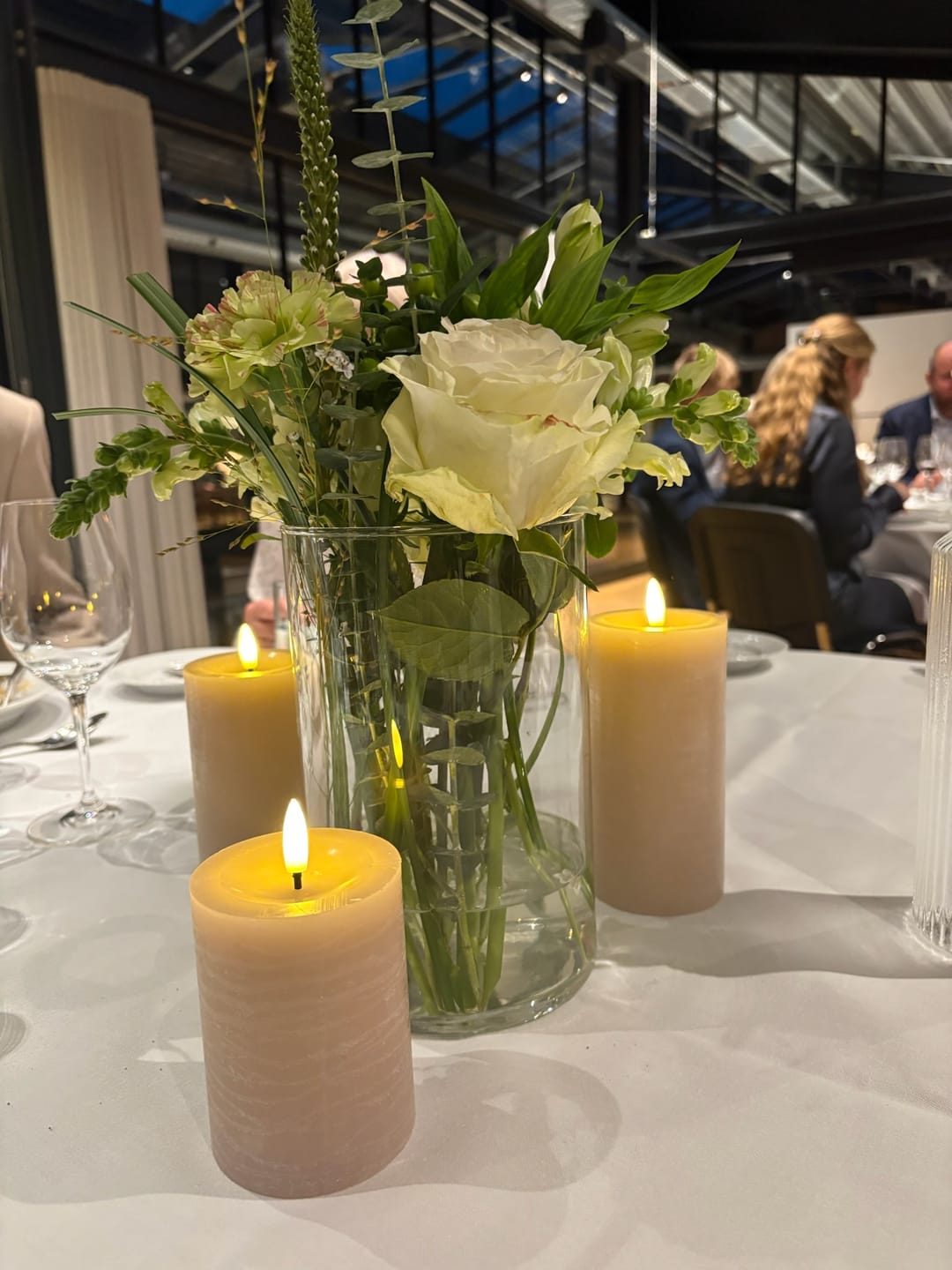 Customer photo review of LED Bloklys Pakke 3 stk, Ø 7,5 x 10/12,5/15 cm Salviegrøn