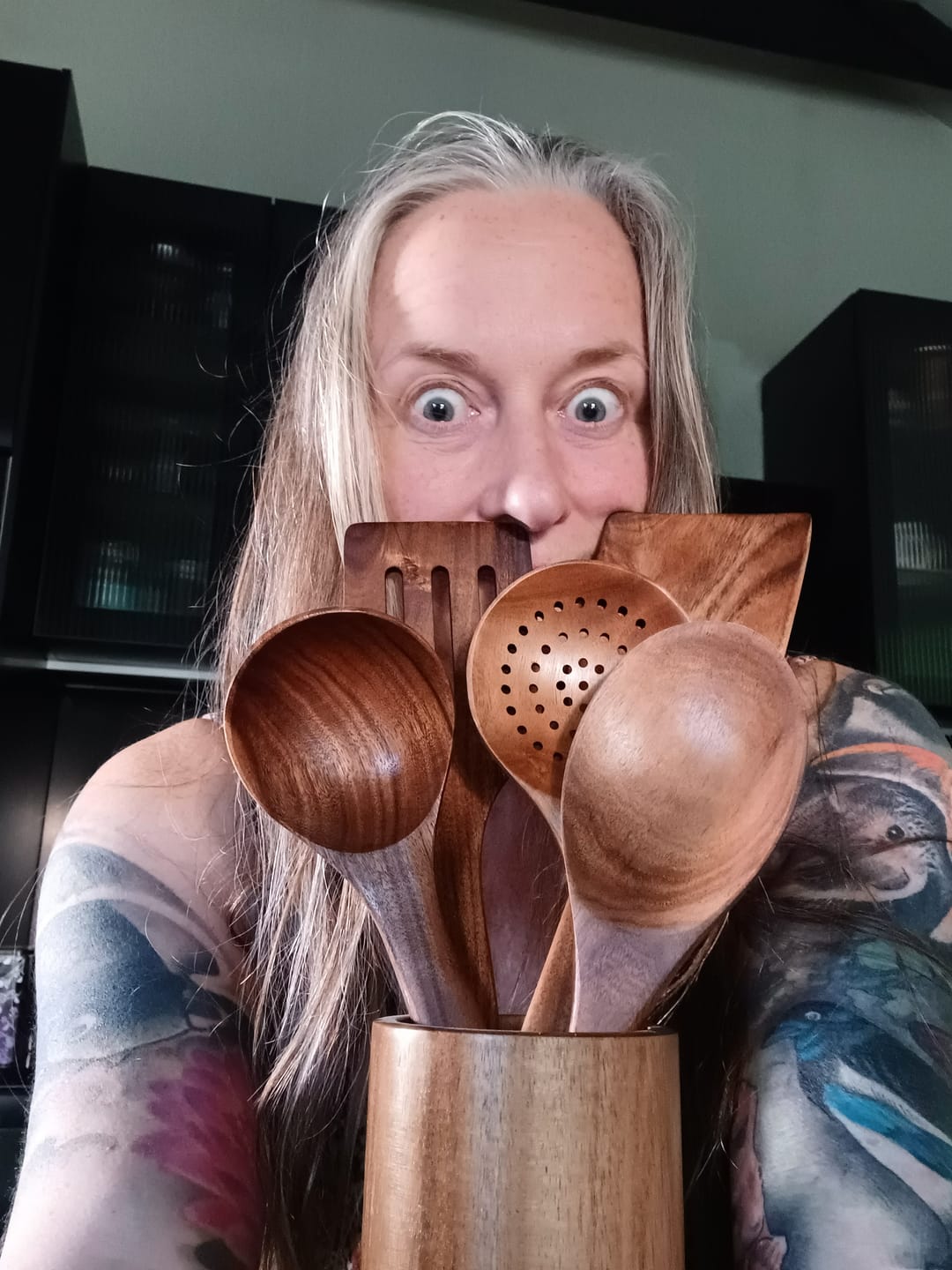 Customer photo review of Hälsa Trä Natural Wood Utensil Set