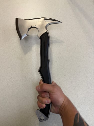 Customer photo review of Full tang tomahawk "Requiem" for outdoor tasks