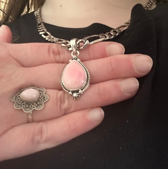 Customer photo review of Premium Queen Conch Shell Pendant 1 5/8" (.925 Sterling Silver)
