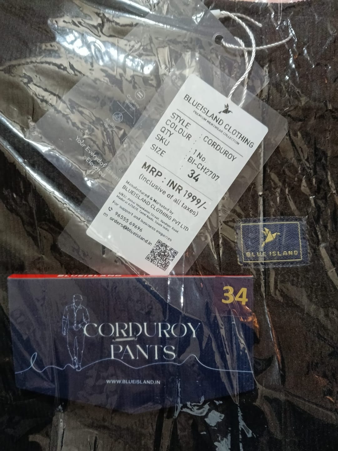 Customer photo review of Navy Textured - Corduroy Pant