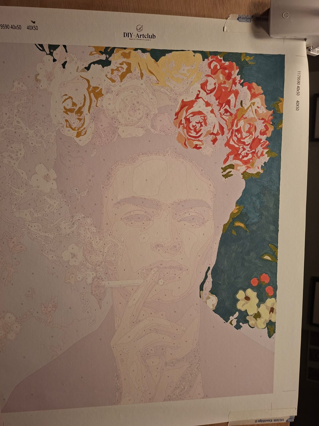 Customer photo review of Smoking Frida | Paint by Number