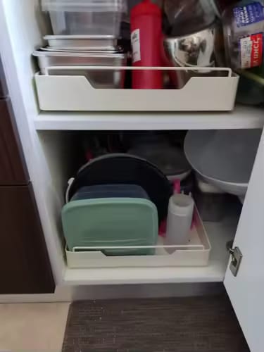 Customer photo review of Pull Out Cabinet Organizer