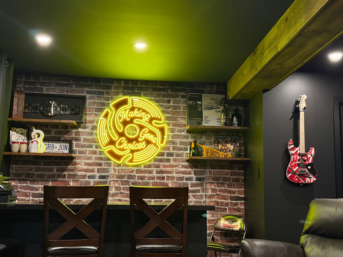 Customer photo review of MAKING GOOD CHOICES | LED Neon Sign