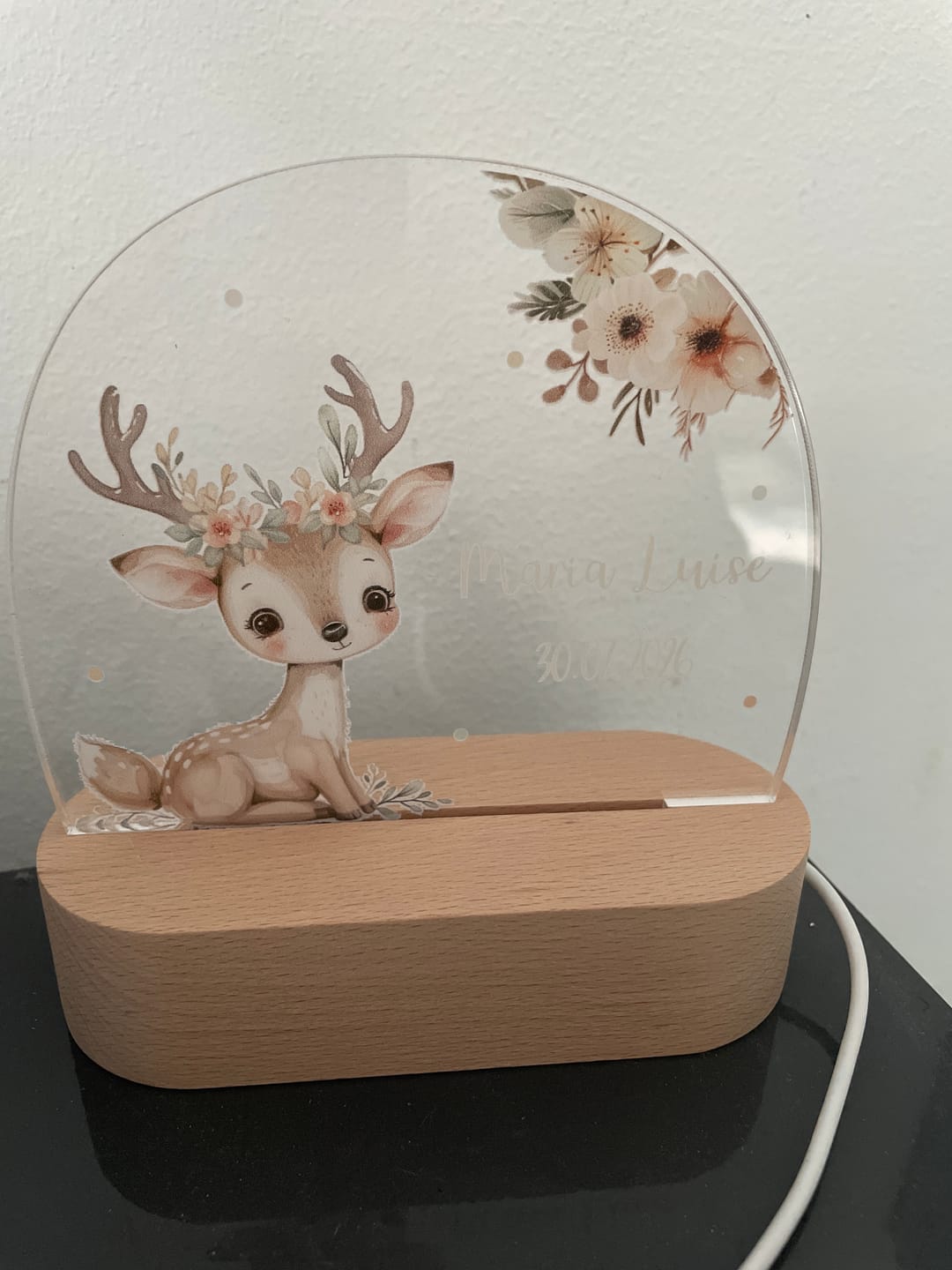 Customer photo review of Nachtlicht Kinder personalisiert - Baby Reh