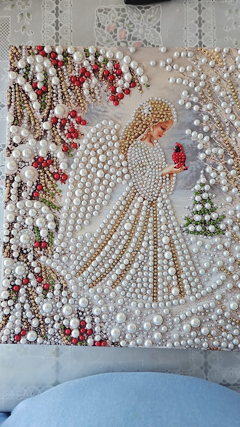 Customer photo review of Christmas 3D Pearl Art DIY Kit – Festive Holiday Wall Decor, Handmade Craft Gift for Families & Craft Lovers