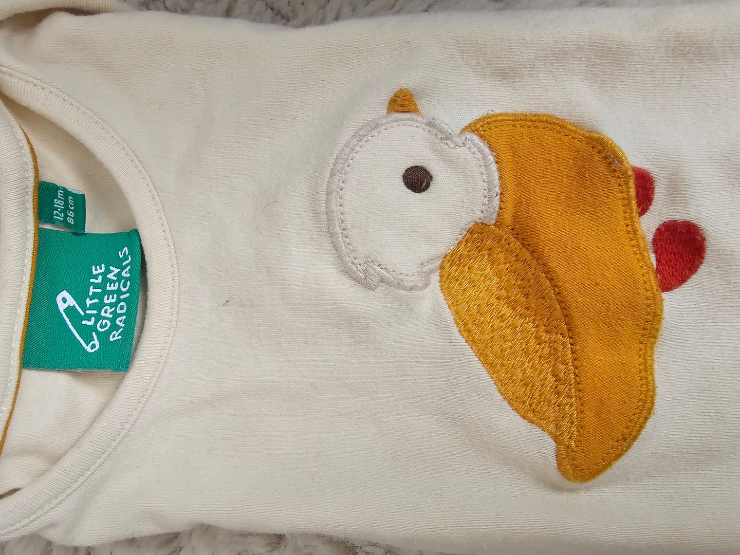 Customer photo review of Little Duck Applique Organic Short Sleeve T-Shirt