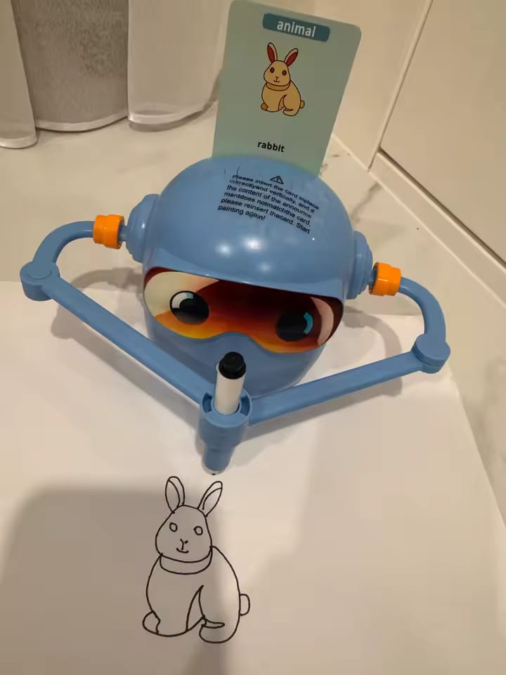 Customer photo review of Scribble Buddy: The Voice-Guided Drawing Robot for Little Artists