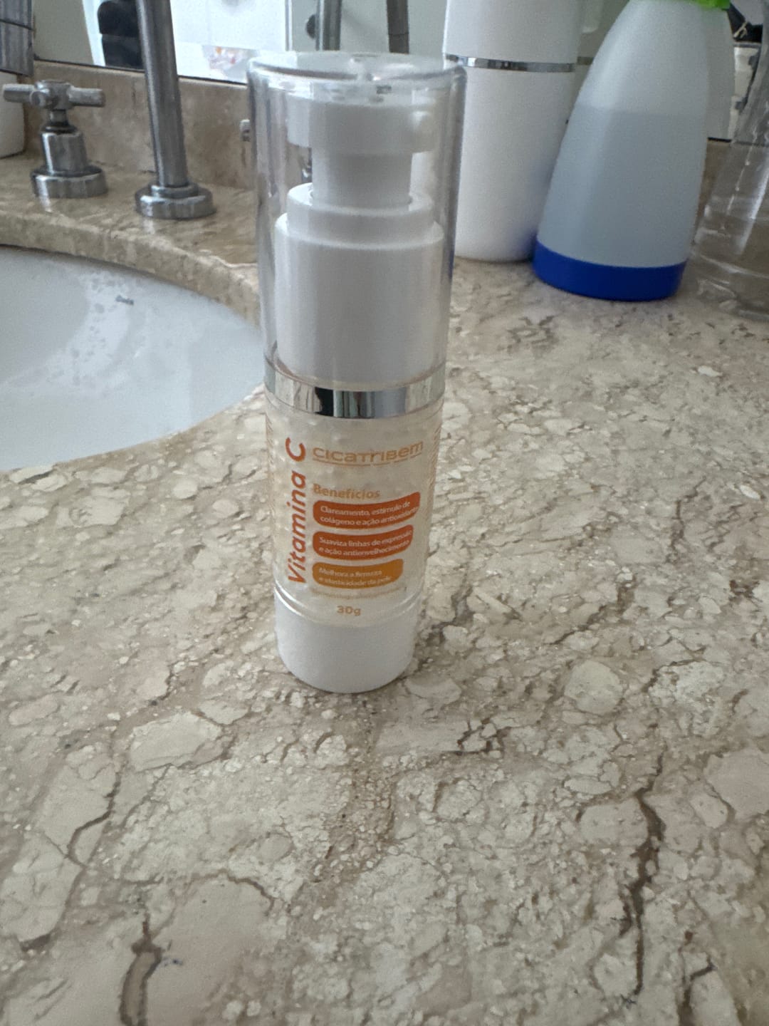 Customer photo review of Sérum Facial com Vitamina C Nanoencapsulada