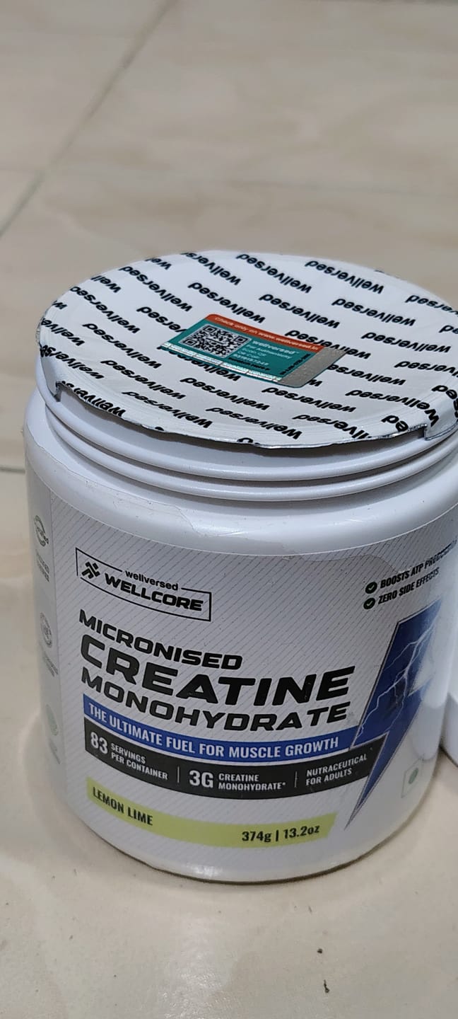 Customer photo review of Wellcore - Pure Micronised Creatine Monohydrate | Lemon Lime (374g, 83 servings)