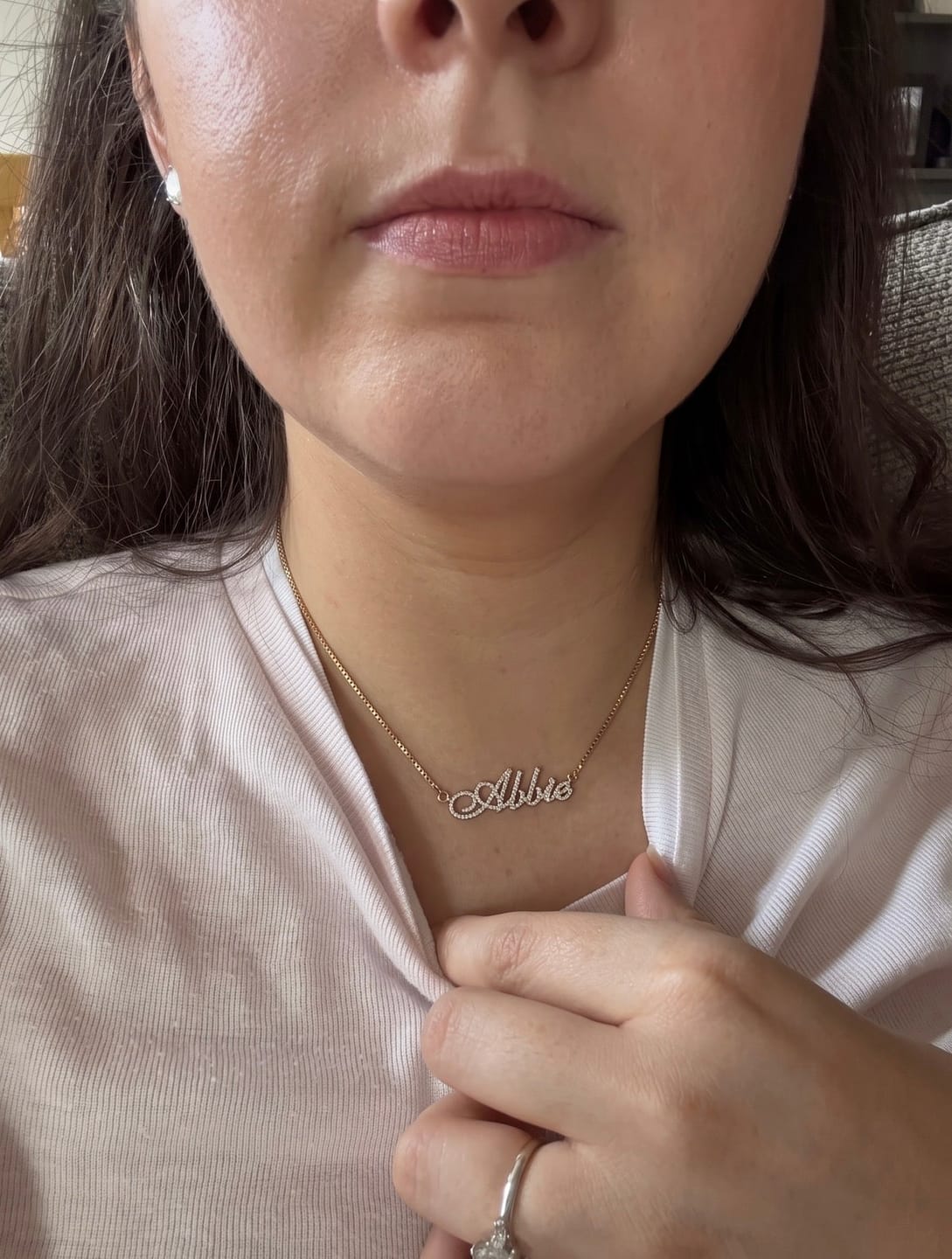 Customer photo review of Sterling Silver Personalized Name Necklace