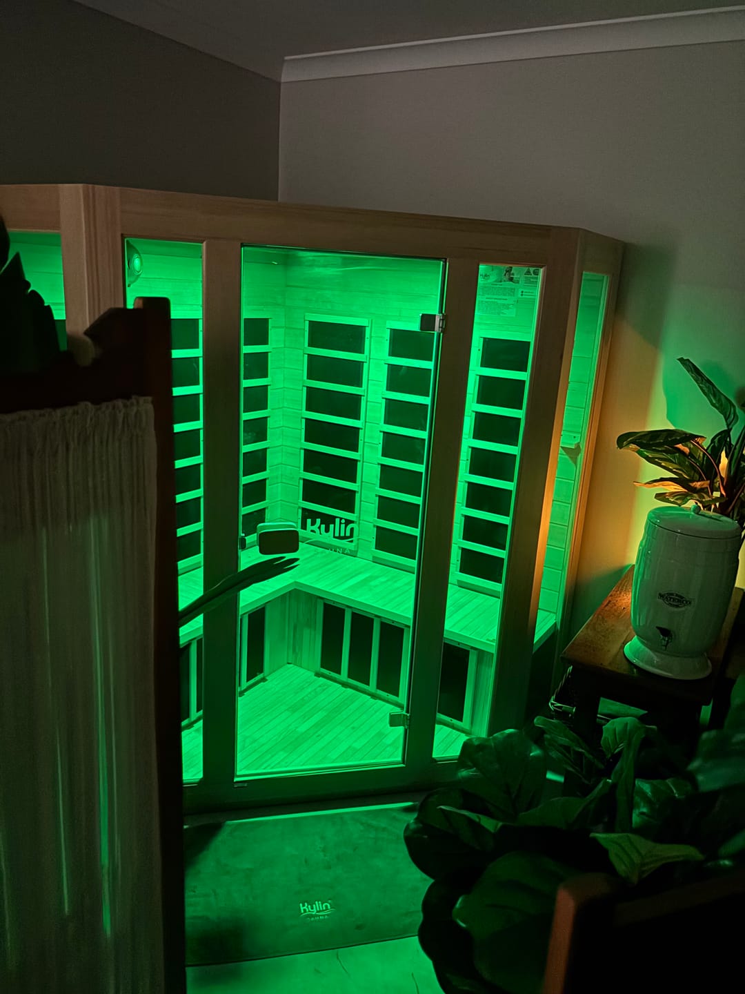 Customer photo review of Kylin Low EMF L-shaped Corner Carbon Far Infrared Sauna 4 person - K8401/033LV