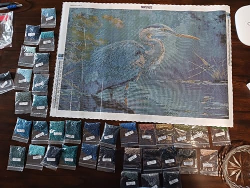 Customer photo review of Blue Heron I (Diamond Painting)