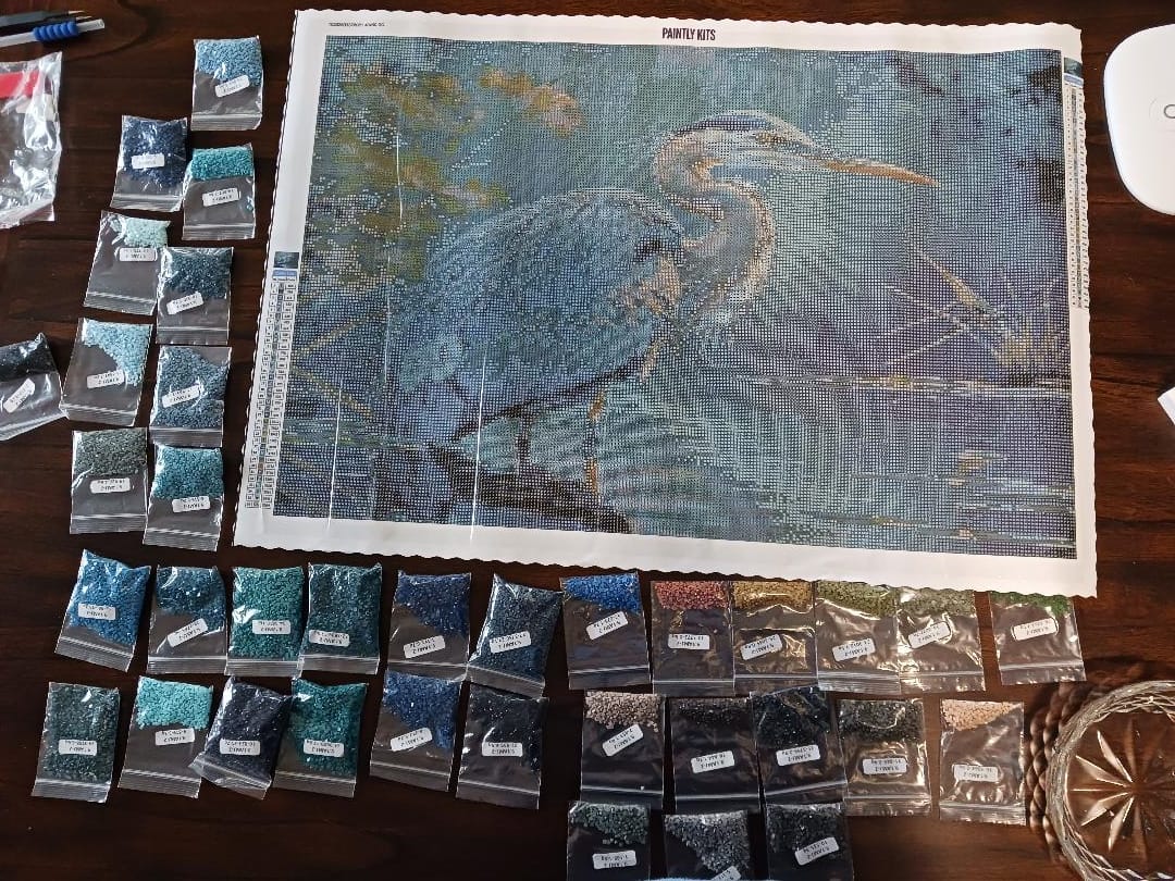 Customer photo review of Blue Heron I (Diamond Painting)