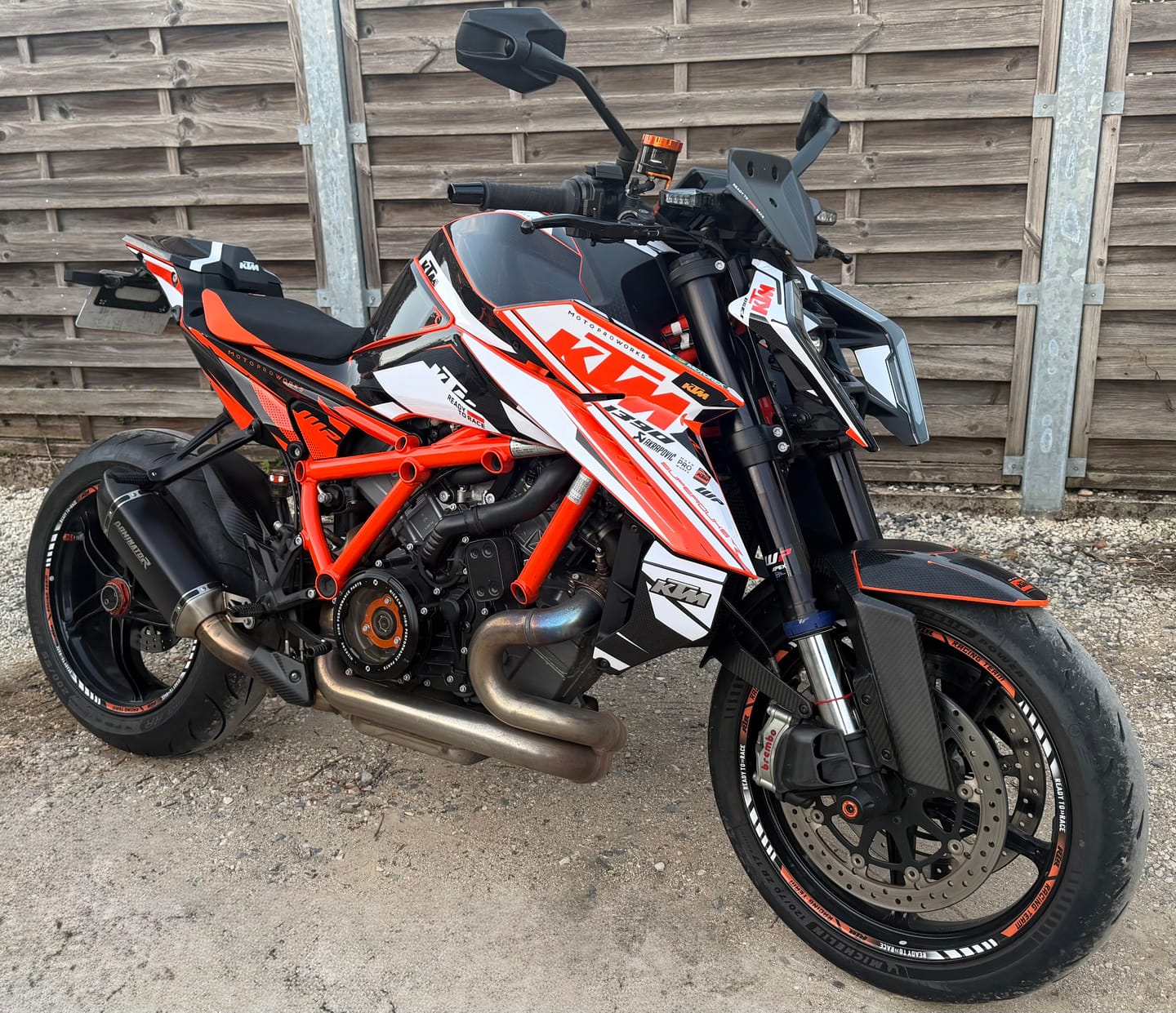 Customer photo review of KTM 1390 Super Duke R/Evo GRAPHICS - "Nebula" (Orange/White)