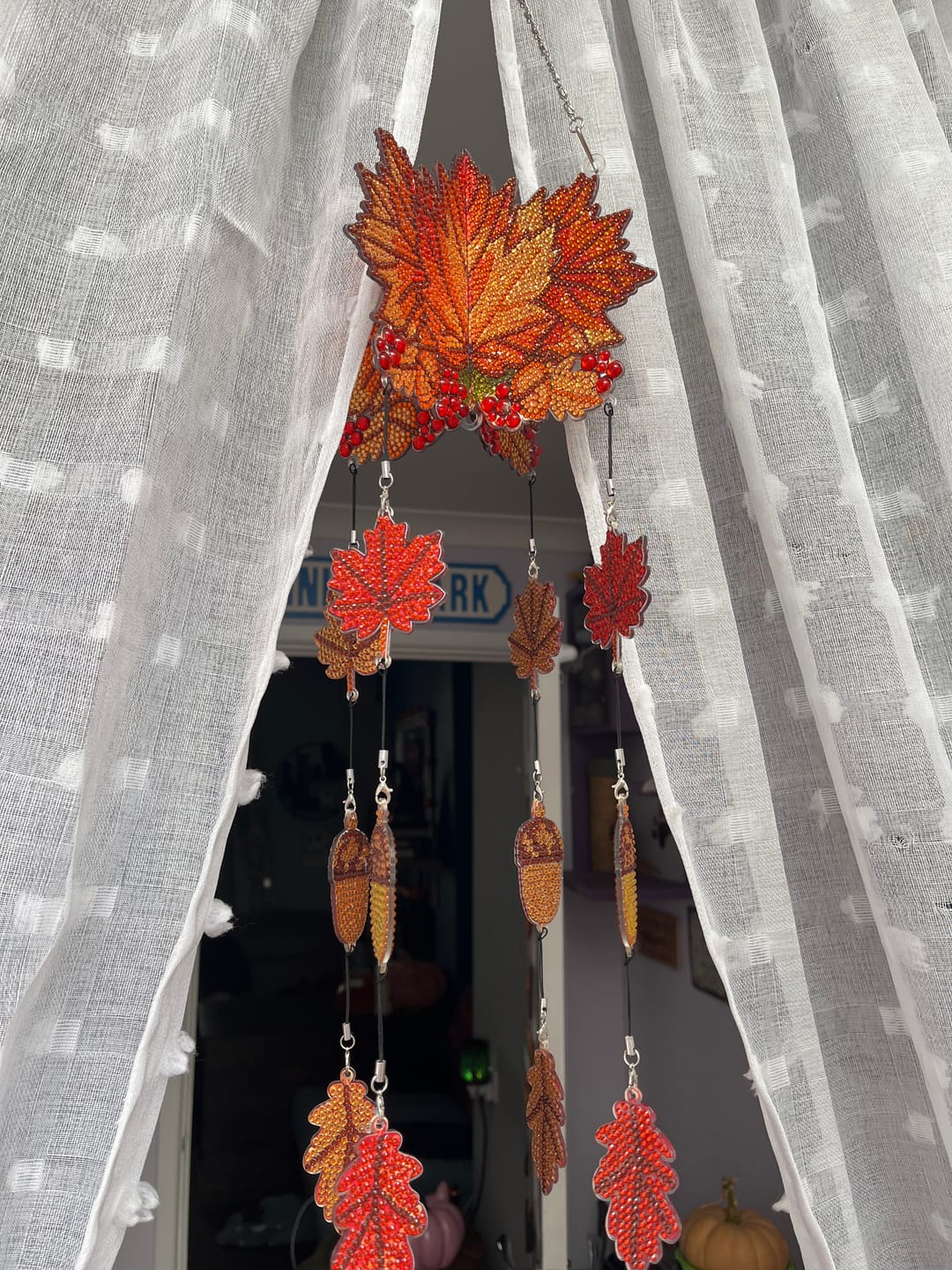 Customer photo review of Autumn Wind Chime Crystal Art Hanging Mobile Kit