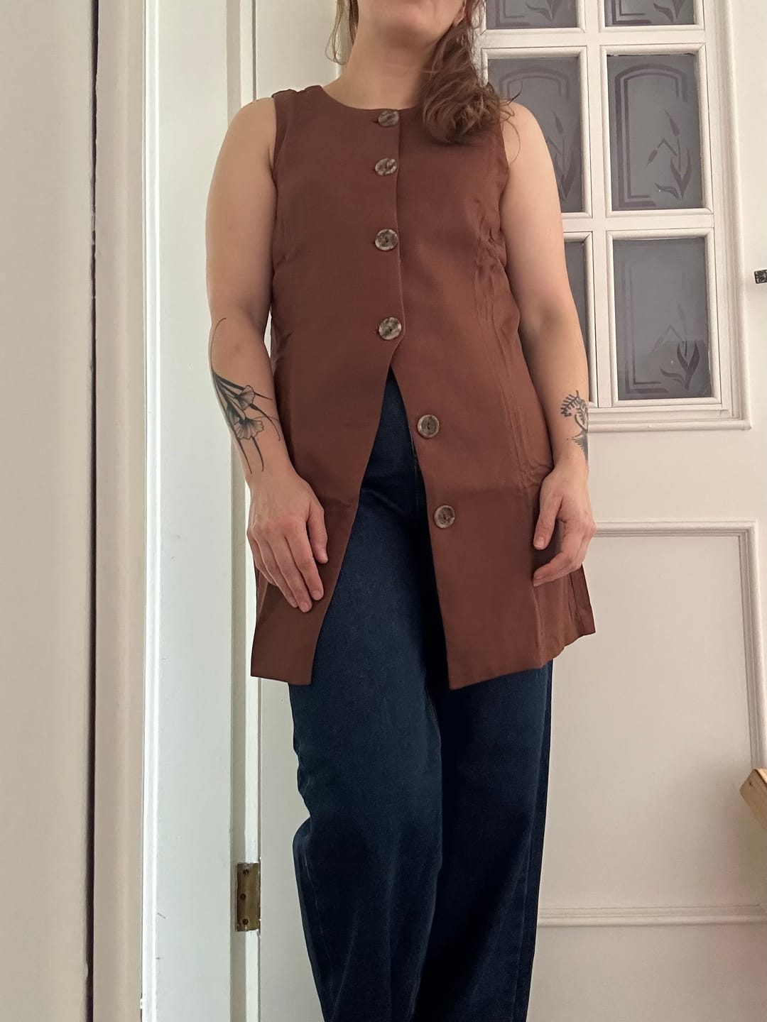 Customer photo review of Calça Jeans Reta Araçá Azul Escuro