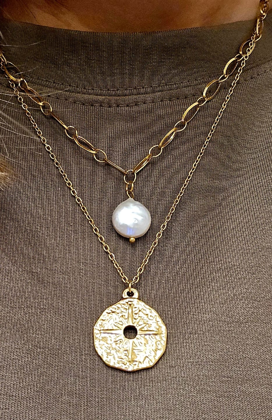 Customer photo review of Nova Layered Pendant
