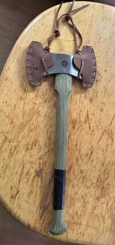 Customer photo review of Functional double bit axe "Vargstal"