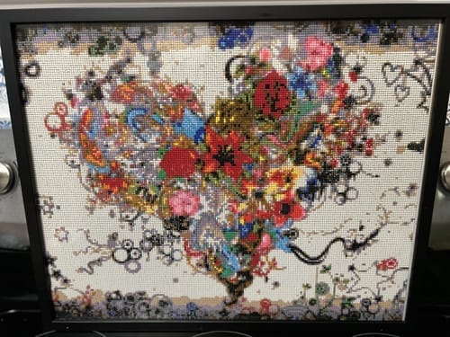 Customer photo review of Broderie Diamant - Coeur Graffiti