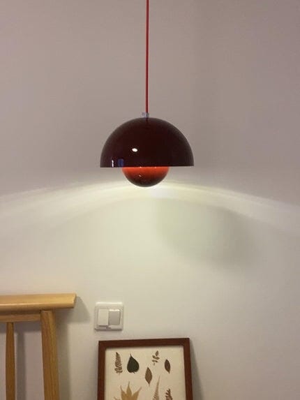 Customer photo review of Flowerpot Pendant Light, Dual-Dome Aluminum Shade, Hardwired Ceiling Fixture