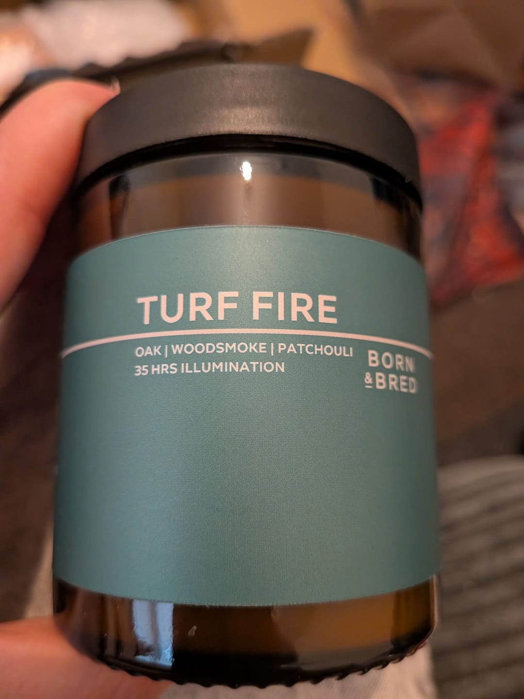 Customer photo review of Turf Fire Candle | Born & Bred
