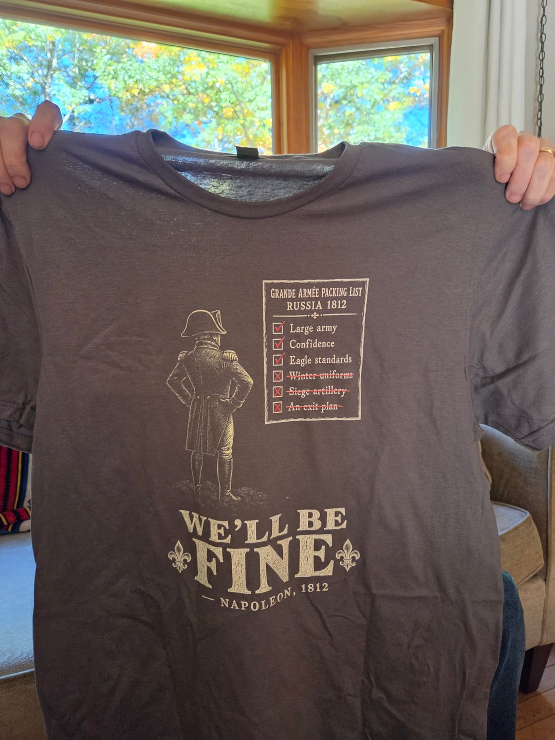 Customer photo review of We'll Be Fine T-Shirt