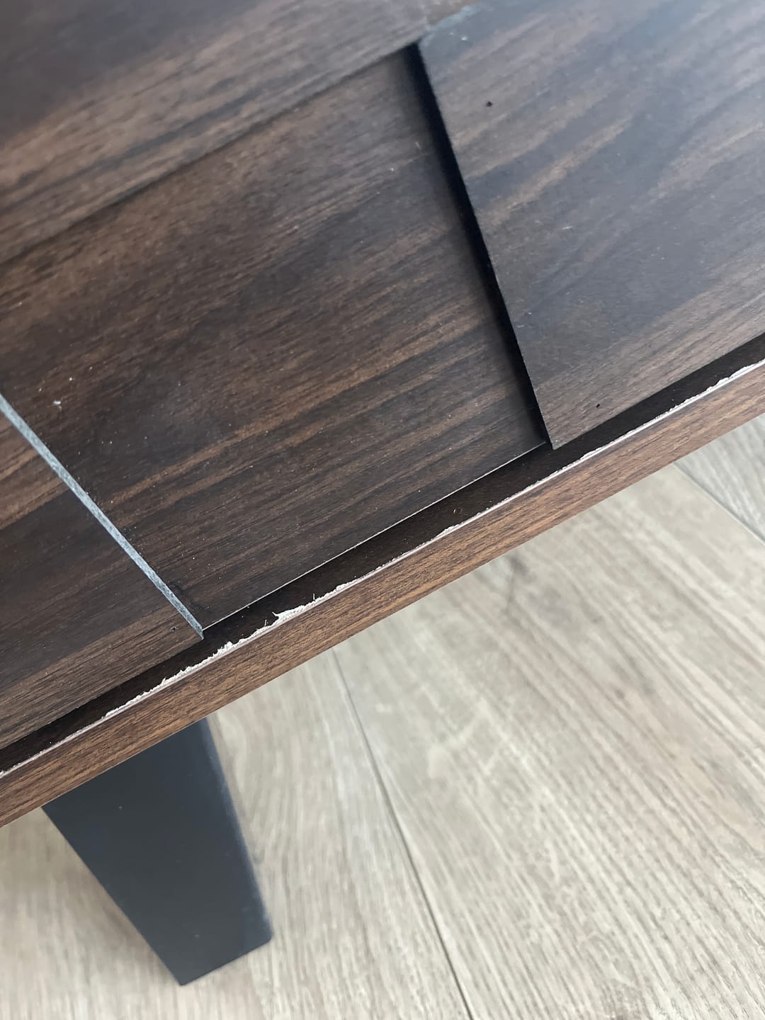 Customer photo review of Walnut wooden TV cabinet vintage geometric pattern with 2 doors CONSOLEPRO