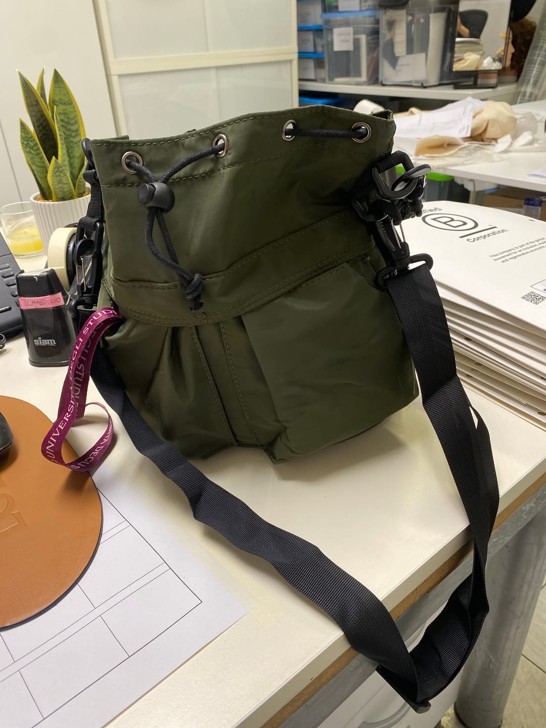 Customer photo review of Nylon Drawstring Bucket Bag