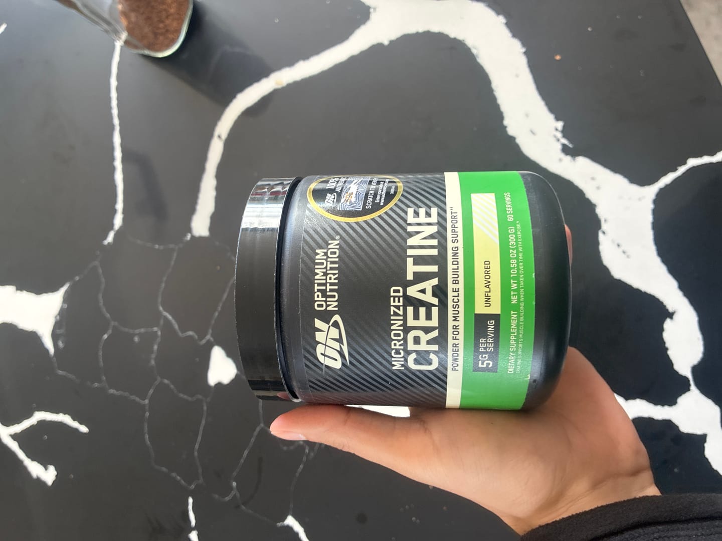 Customer photo review of Optimum Nutrition Micronized Creatine Powder 300 Gr