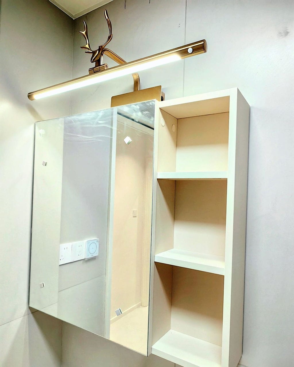 Customer photo review of Wall Sconce, Stag Horn Picture Light, Metal & Acrylic, Integrated LED