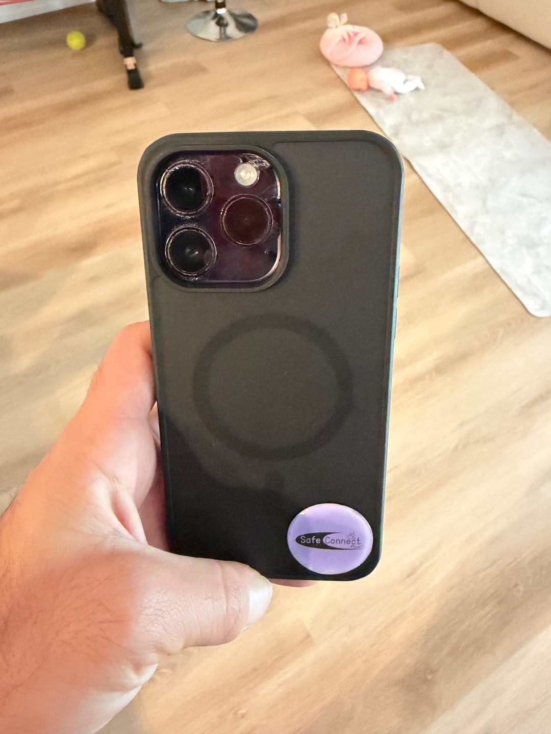 Customer photo review of EMF Protection Mega Shield: Glitz Cruzin Power Purple