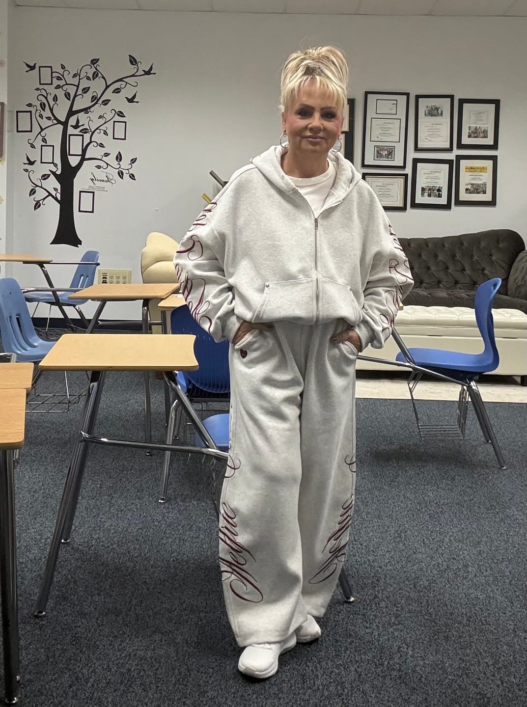 Customer photo review of Aelfric Eden Boxy Script Embroidery Hoodie Sets