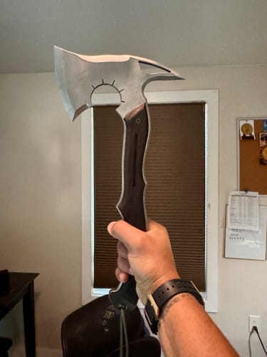 Customer photo review of Full tang tomahawk "Requiem" for outdoor tasks