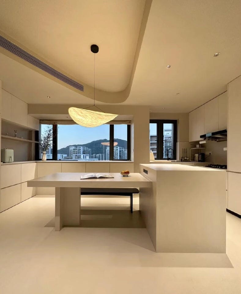 Customer photo review of Tense Pendant Light, Tyvek Paper Shade, White and Black, Warm Dimmable