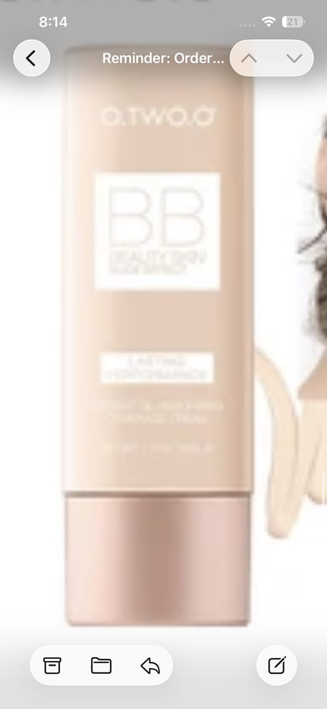 Customer photo review of O.TWO.O BEAUTY SKIN NUDE EFFECT BB CREAM