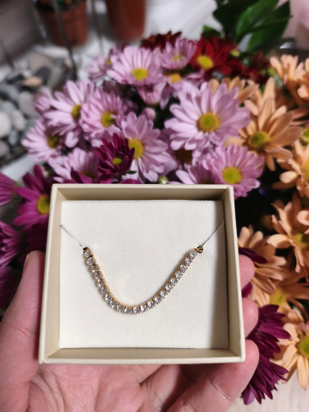 Customer photo review of Jade Gold Bracelet