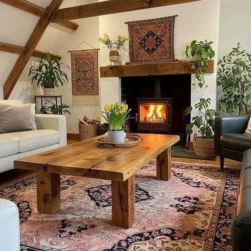 Customer photo review of Sculptural Solid Wood Console — Modern Art Entry Table