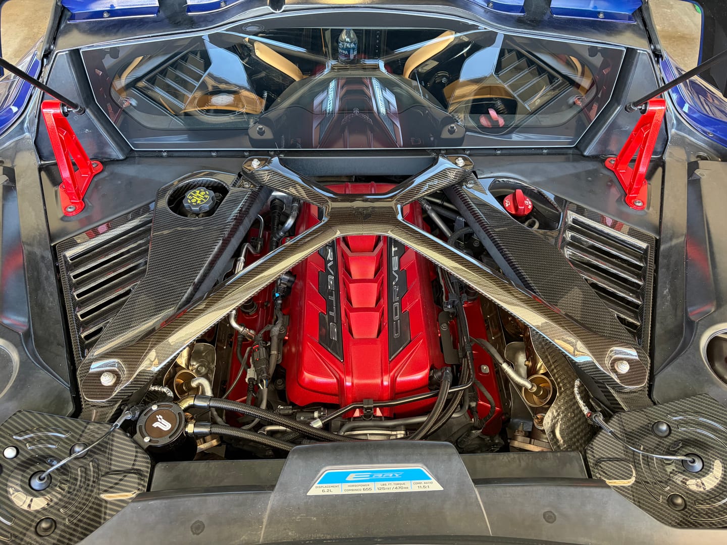 Customer photo review of 2024-Up Corvette C8 E-Ray Coupe | Factory Style Dry CARBON FIBER Engine Bay Panel