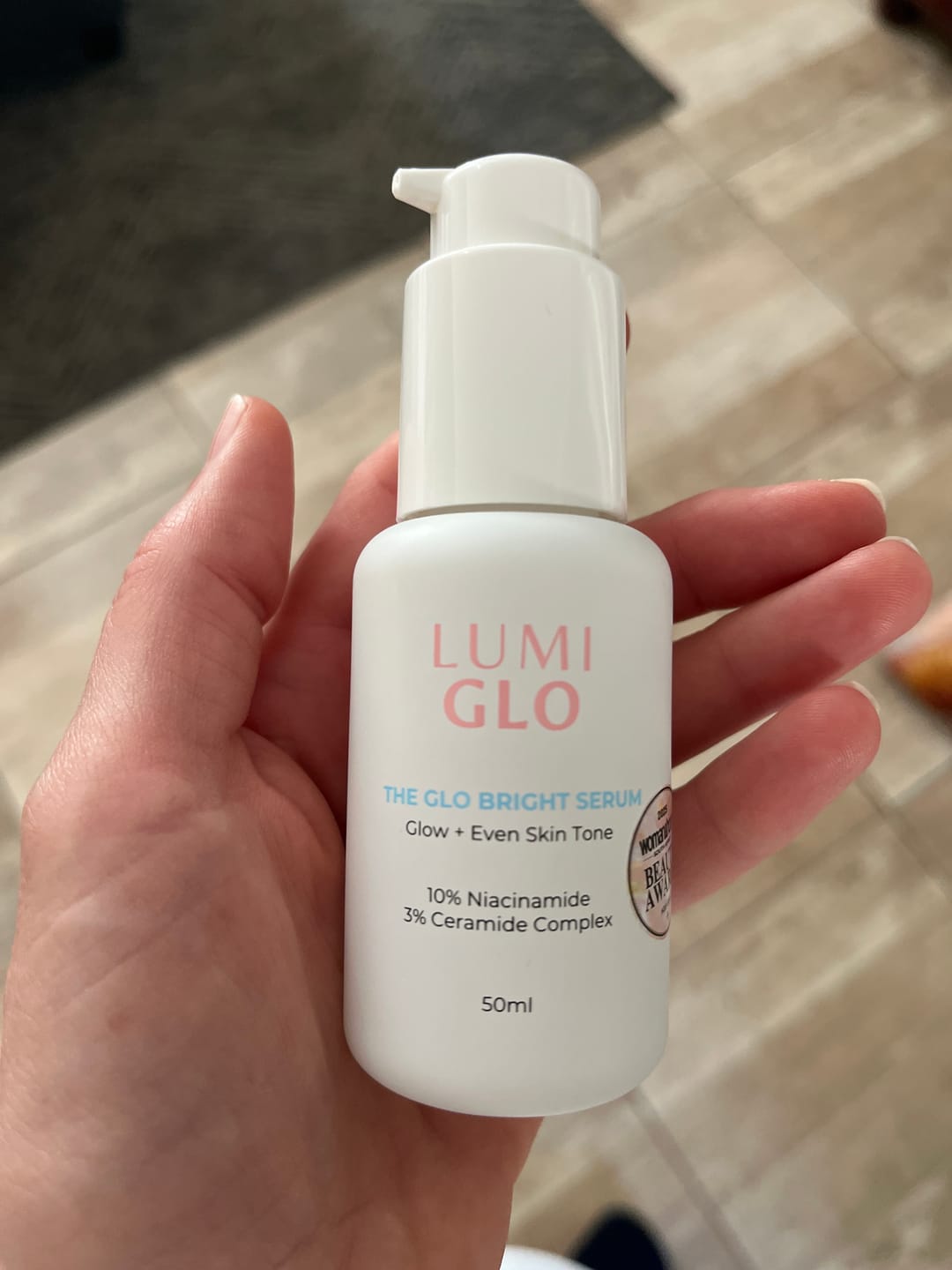 Customer photo review of The Glo Bright Serum