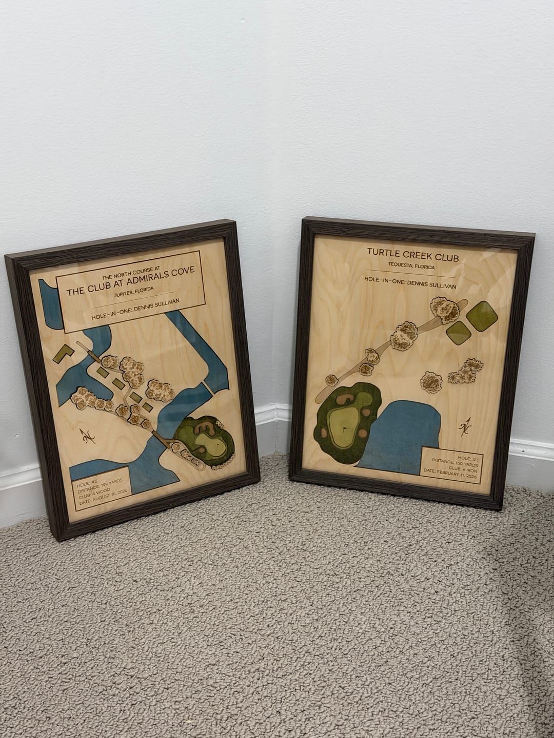 Customer photo review of Personalized Hole-in-One | Single Hole Golf Art