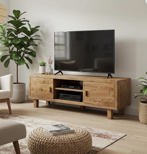 Customer photo review of Sculptural Solid Wood Console — Modern Art Entry Table