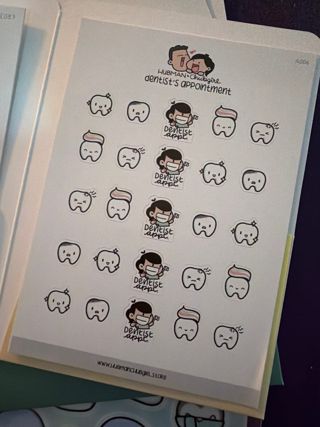 Customer photo review of Dentist Appointment Planner Stickers