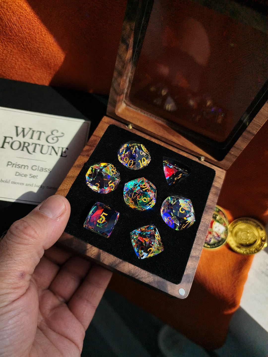 Customer photo review of Diamond-Like Glass Dice Set