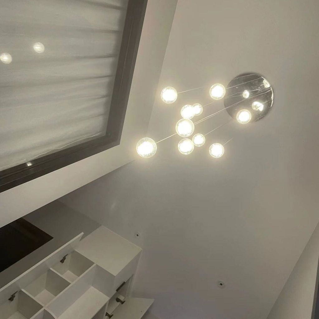 Customer photo review of Crystal Ball Pendant Light, Chrome Fittings, 150 cm Drop Cable