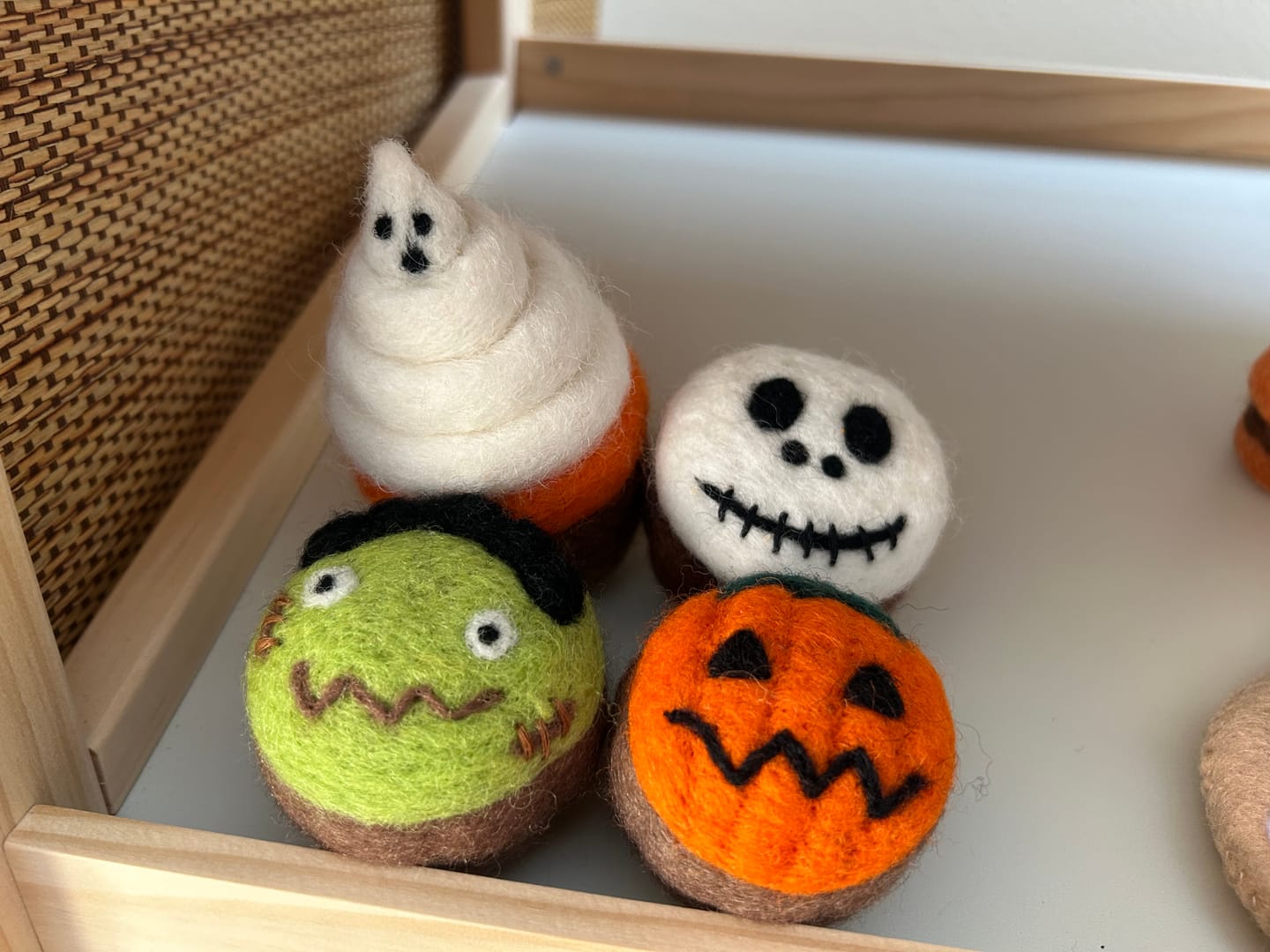 Customer photo review of Felt Cupcake - Orange Jack O Lantern