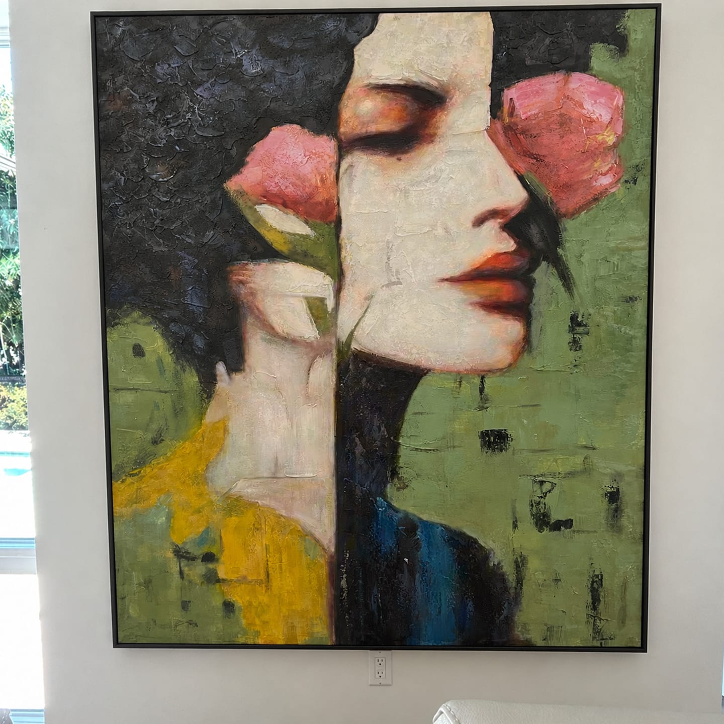 Customer photo review of Abstract Portrait Textured Canvas Art #AE094