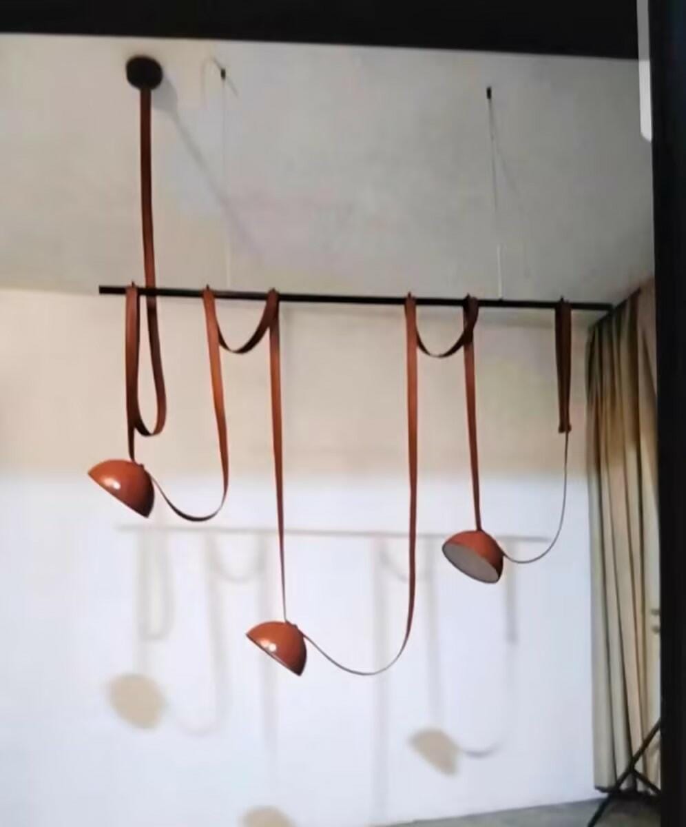 Customer photo review of Metal Dome Pendant Light, Fabric Wrapped Cord, Black or Orange