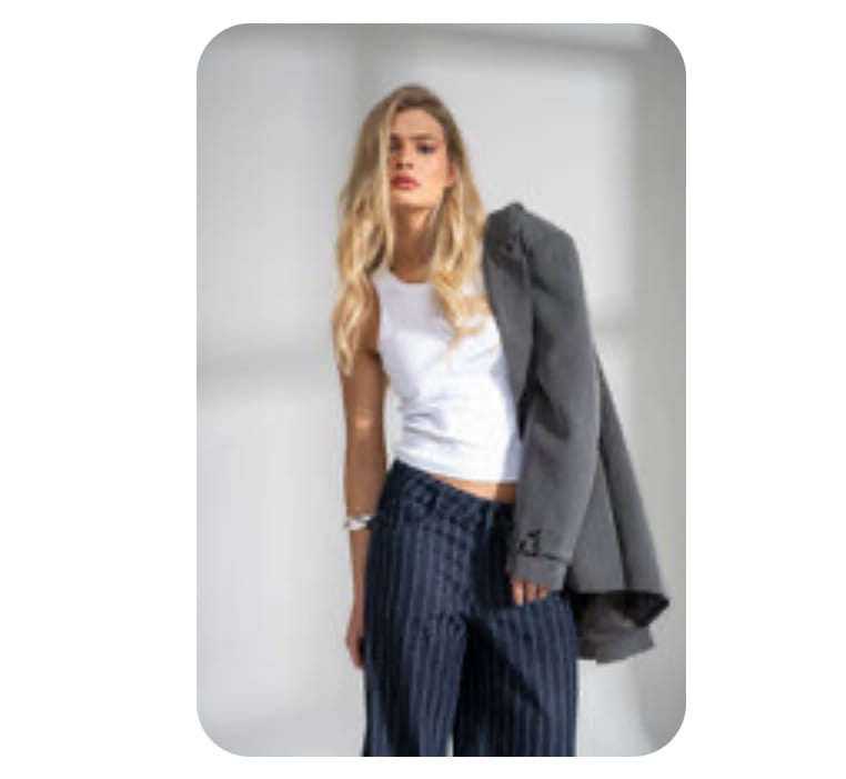 Customer photo review of JEANS MUJER  WIDE LEG JOSEFA RAYAS TIRO BAJO azul r